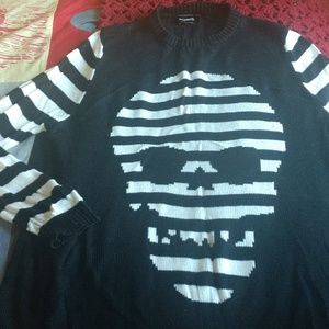 Banned Striped Skull Sweater